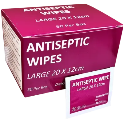 Antiseptic Wipes, Pack of 10 and Boxes of 50