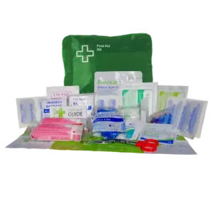 Kitchen, Food & Catering First Aid Kit Small In  Green Wall Mount Plastic Box & Soft Pack