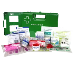 First Aid Kit Office 1-5 Person Green Wall Mountable Plastic Box / Soft Pack & Refill