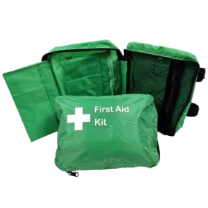 First Aid Bag Soft Pack, Green, Medium, 2 Green Fold Out Sleeves No Handles