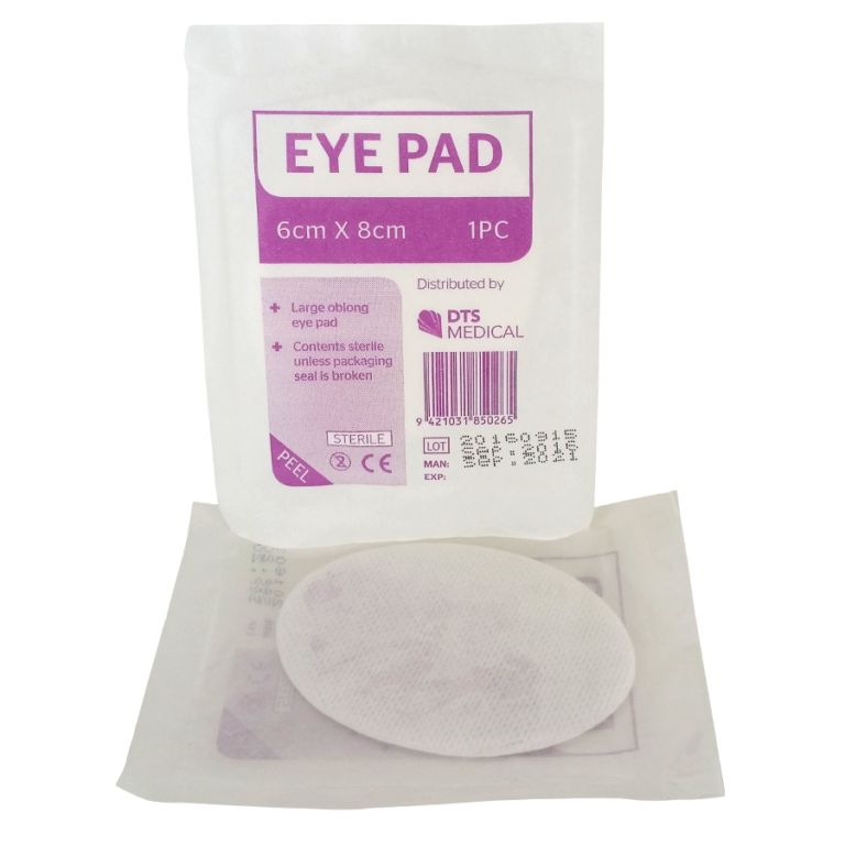 Eye Pad Sterile. Large 6 x 8 cm oval eye pad, 30% bigger than standard