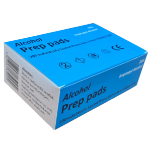 Alcohol Prep Pads 70% Alcohol 6cm x 6cm Folded Wipe box of 200 / Pkt of 10