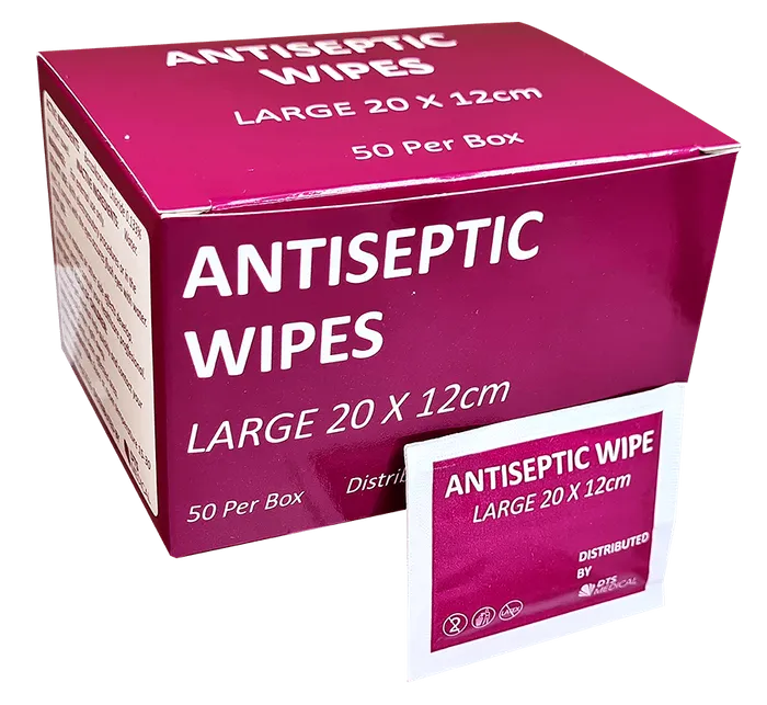 Antiseptic Wipes, Pack of 10 and Boxes of 50