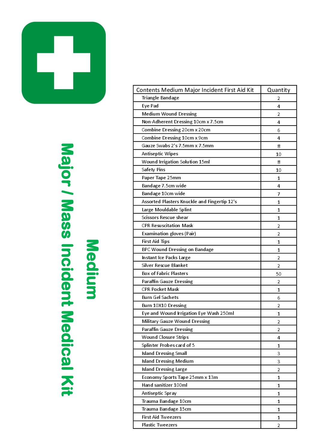 First Aid Medium Major/ Mass Incident First Responder Kit in in Basic Back Pack - Image 2