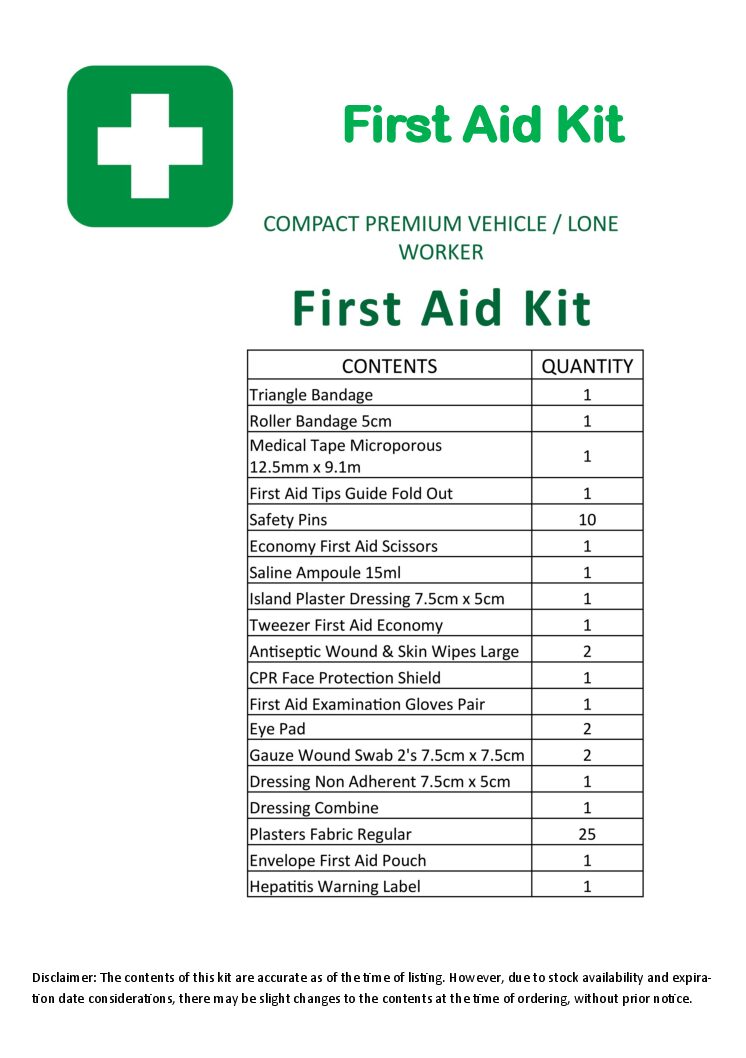 Envelope style First Aid Kit Lone Worker / Vehicle - Image 3
