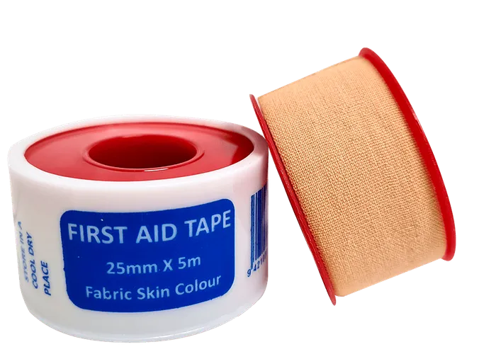 Fabric First Aid Medical Tape Skin Colour, 25mm x 5m Cap and Spool